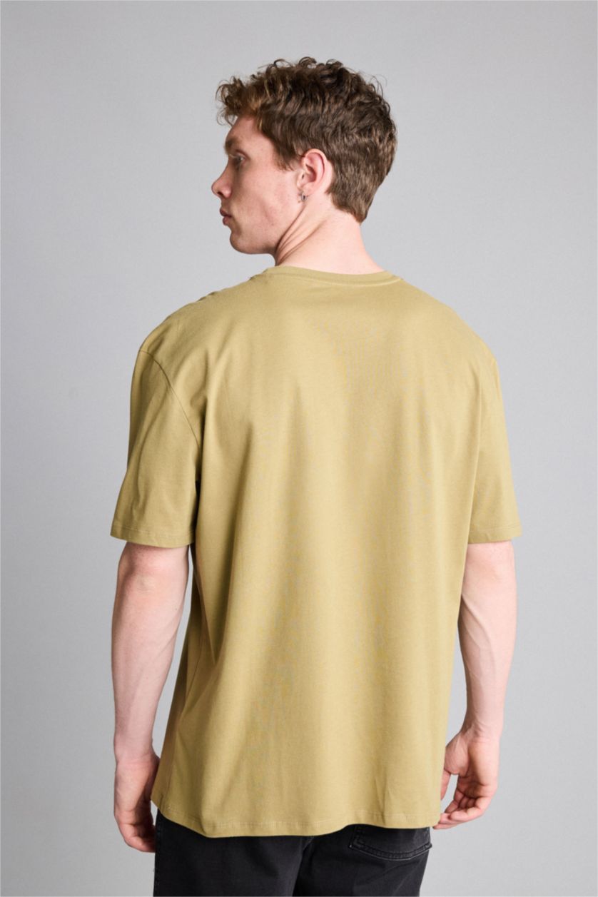 رجالي كاكي Regular Fit Short Sleeve T-Shirt