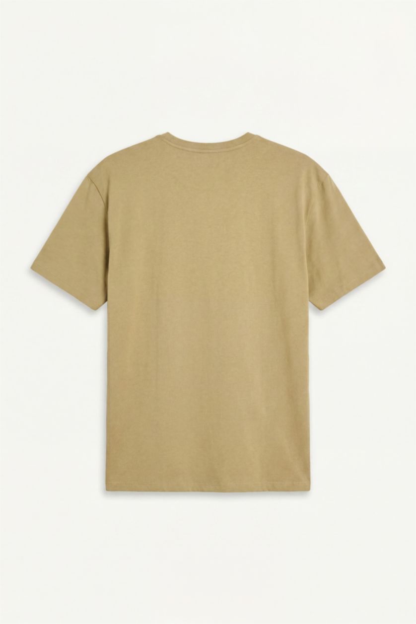رجالي كاكي Regular Fit Short Sleeve T-Shirt