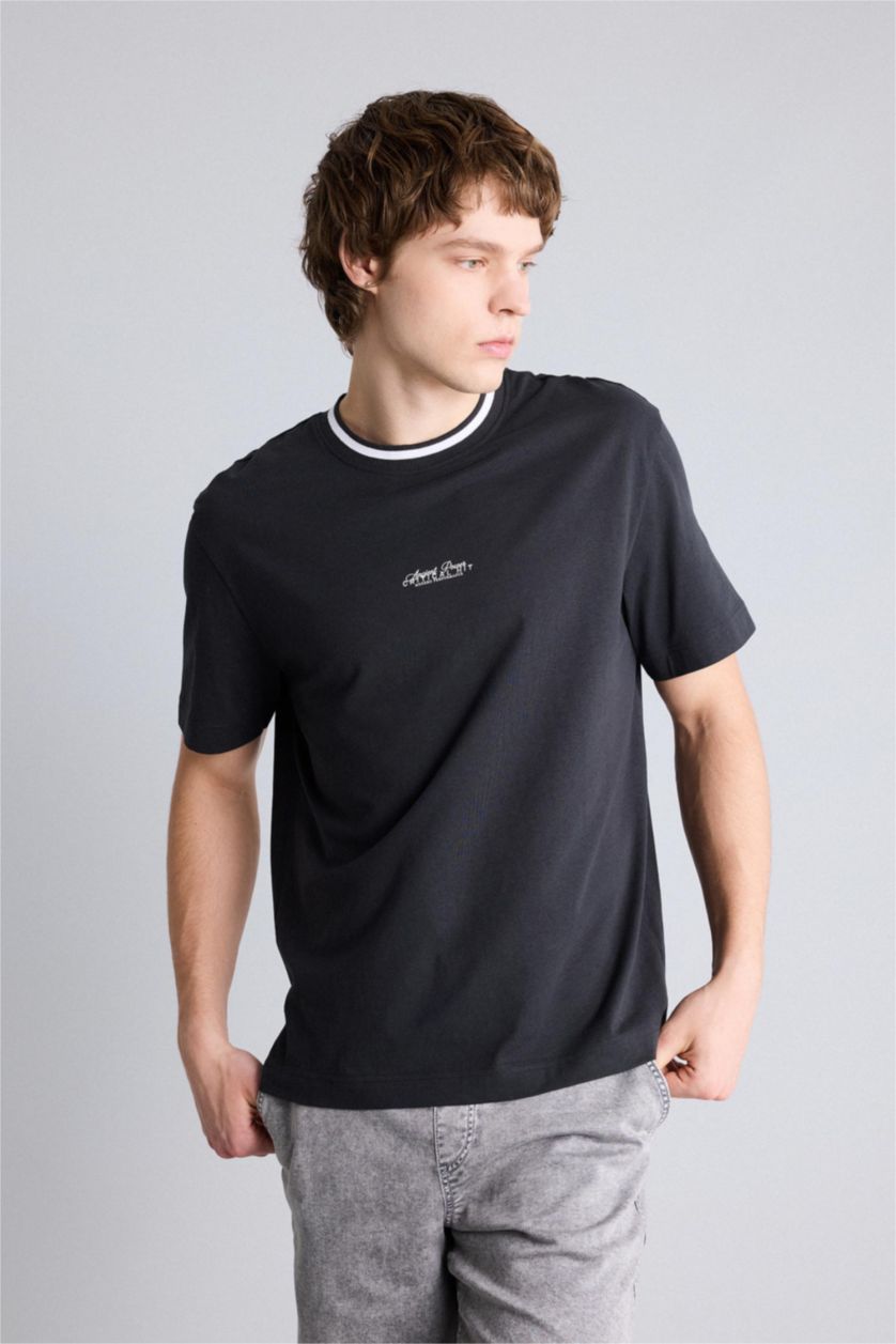 Ерлер Антрацит 100% мақта баспалы футболка