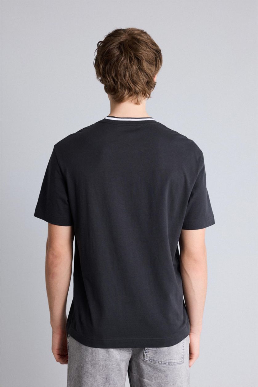 Ерлер Антрацит 100% мақта баспалы футболка