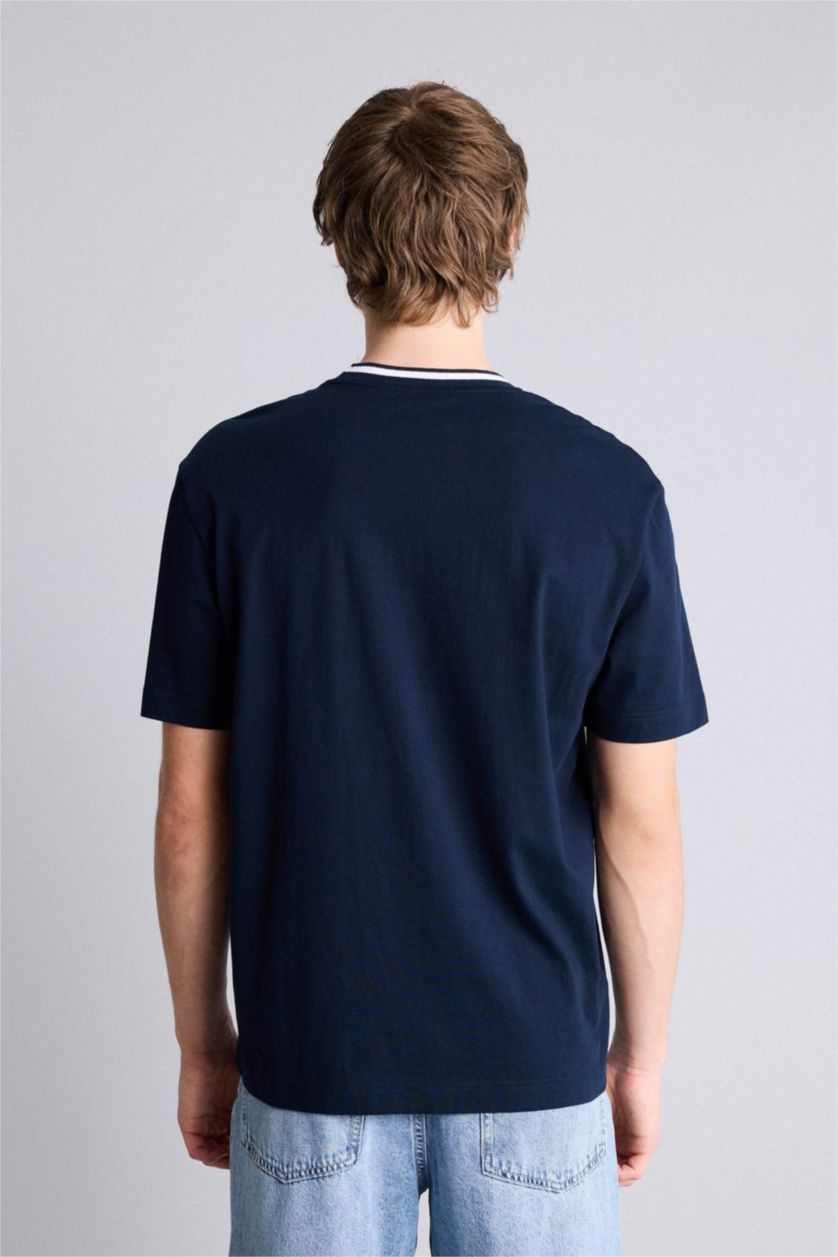 Ерлер әскери-теңіз 100% мақта баспалы футболка