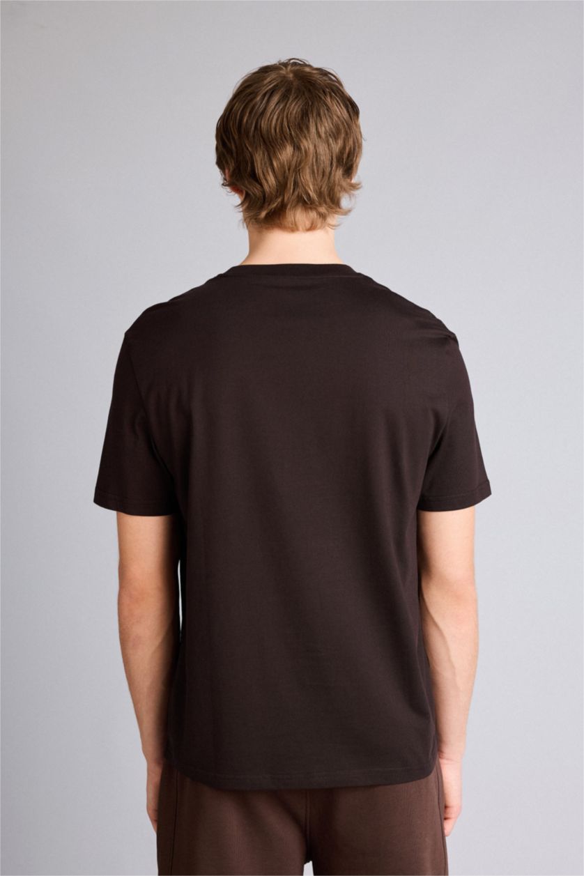 Ерлер Қоңыр 100% мақта баспалы футболка