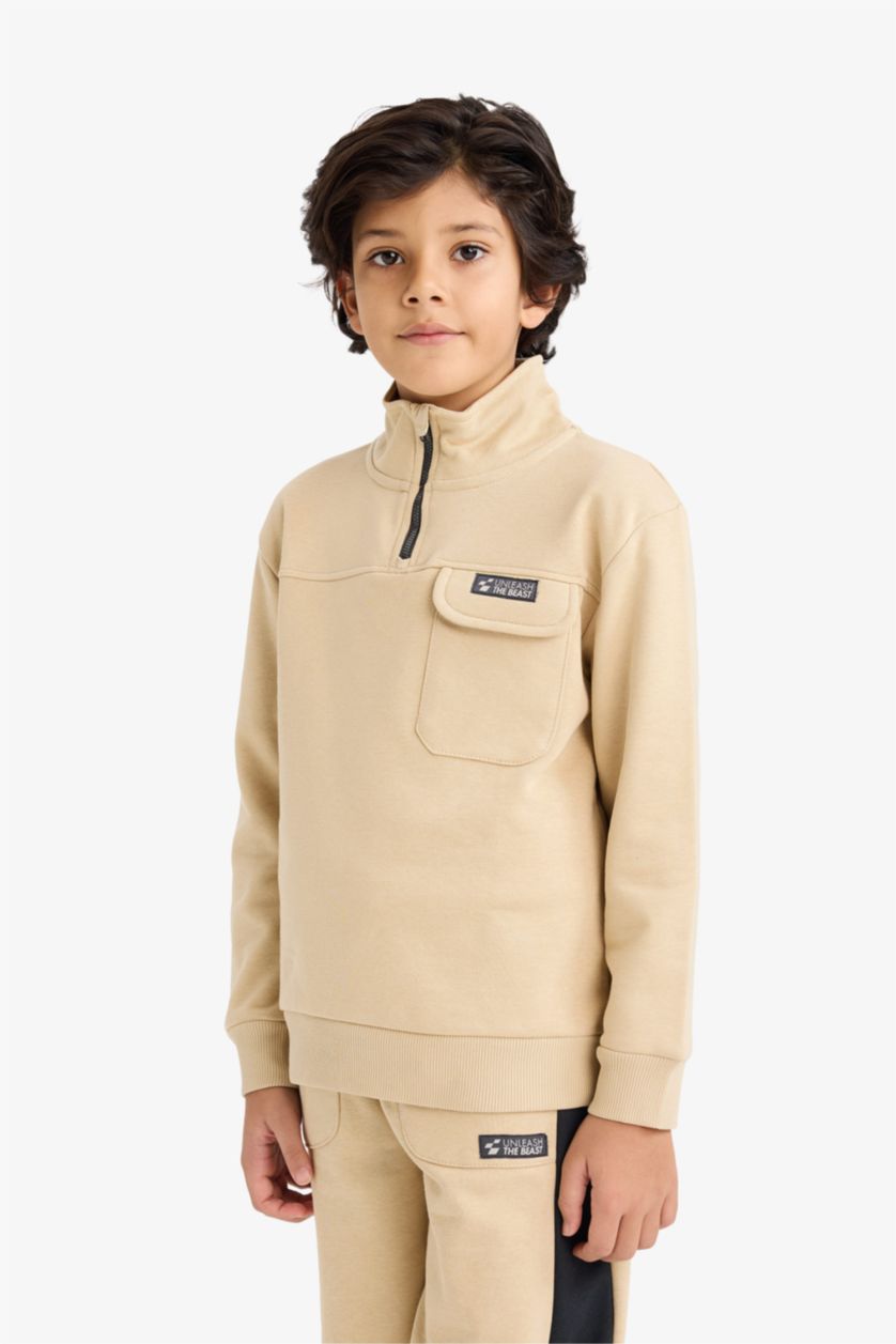 Boys & Teens Beige Boy Thick Fabric 2 Piece Set