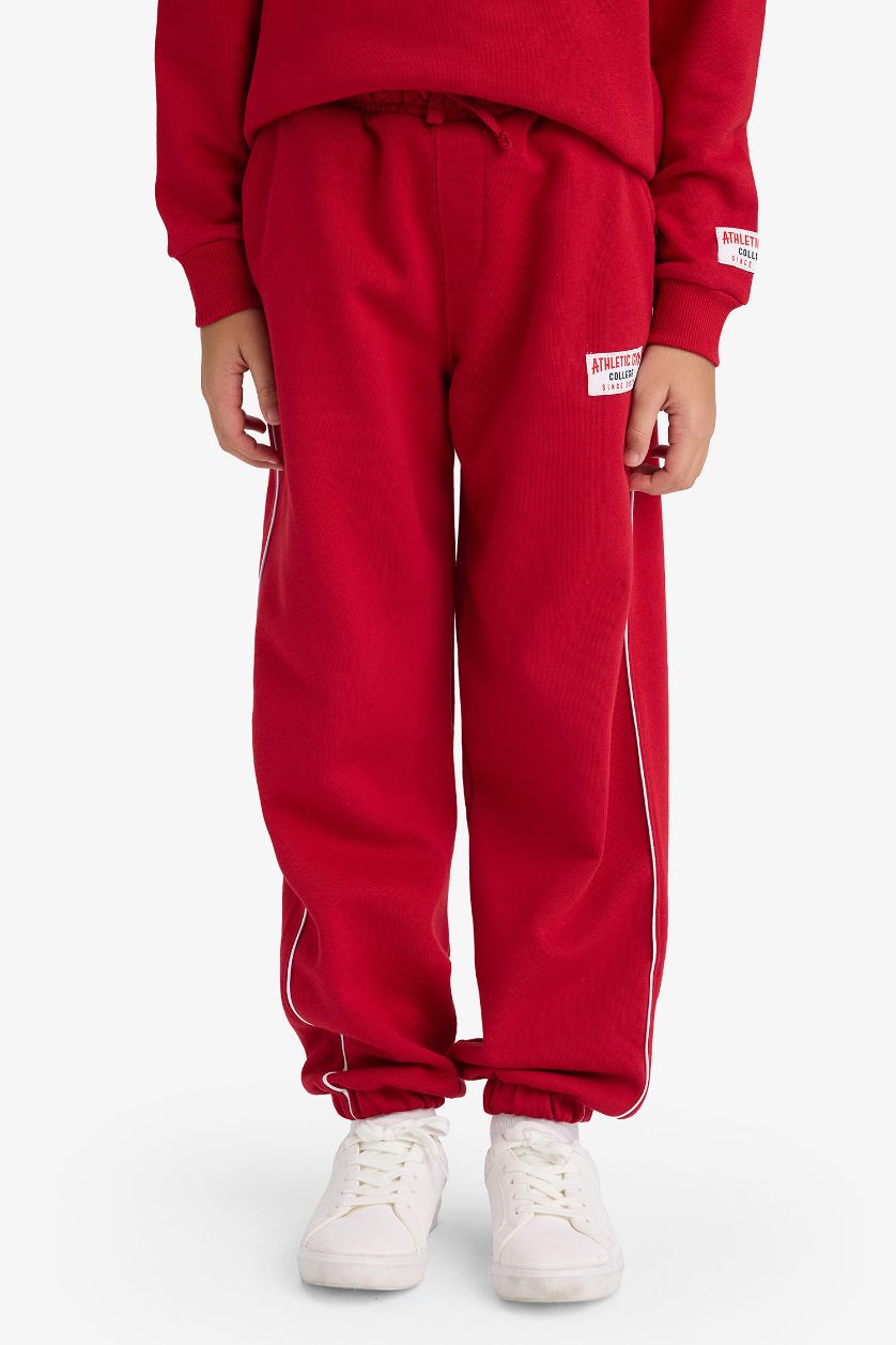 Boys & Teens Red Boy Printed Sweatshirt Sweatpants 2 Piece Set