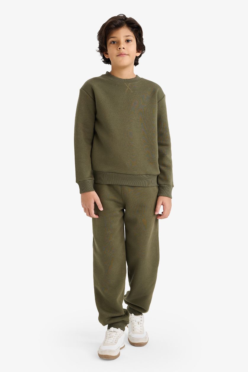 Boys & Teens Dark Khaki Boy Thick Fabric 2 Piece Set
