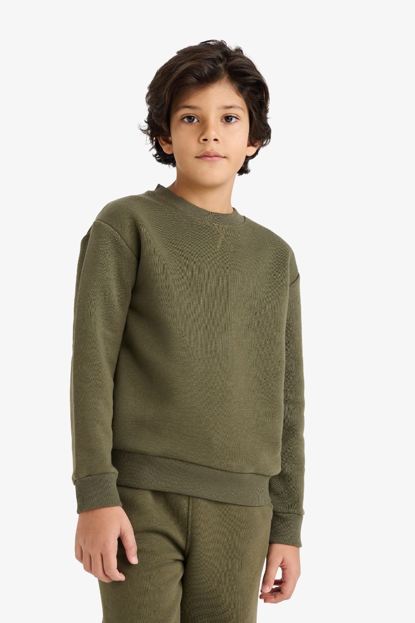 Boys & Teens Dark Khaki Boy Thick Fabric 2 Piece Set