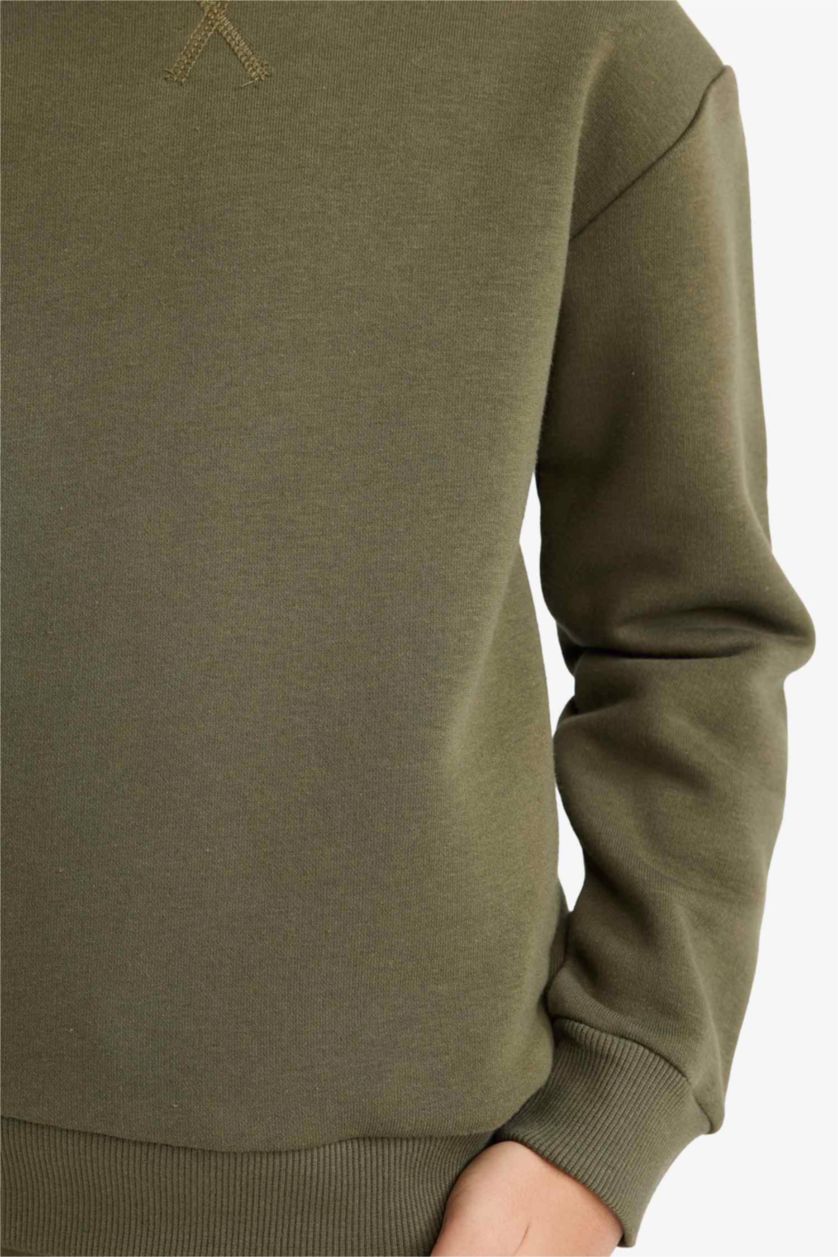 Boys & Teens Dark Khaki Boy Thick Fabric 2 Piece Set