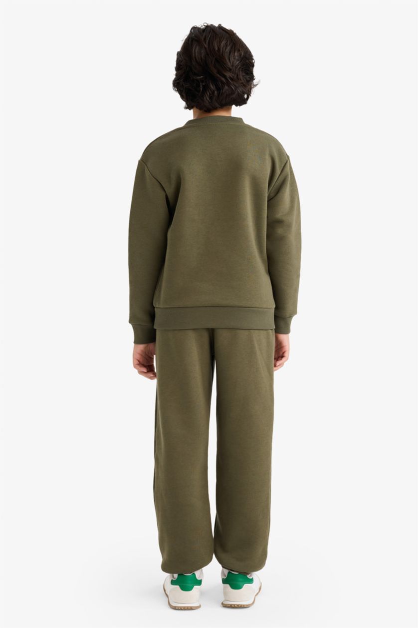 Boys & Teens Dark Khaki Boy Thick Fabric 2 Piece Set