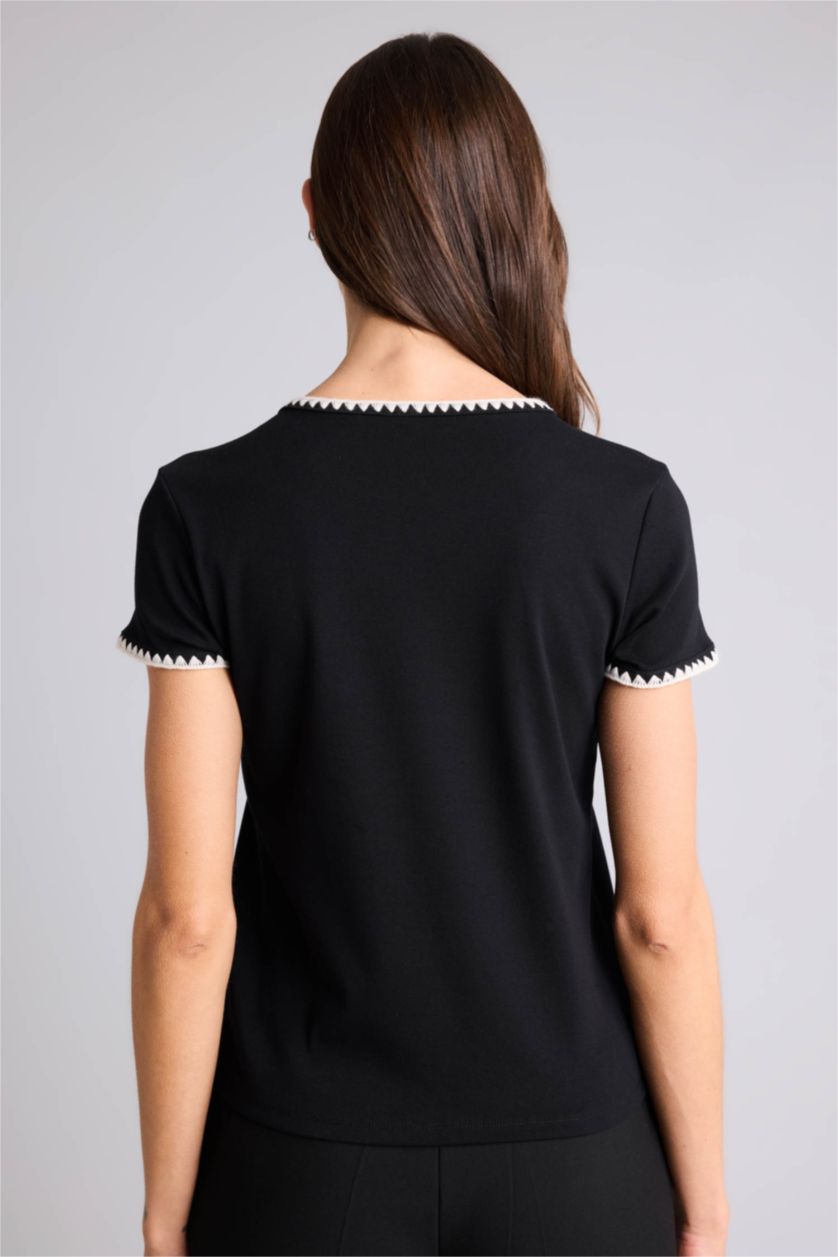 حريمي أسود Woman Short Sleeve T-Shirt