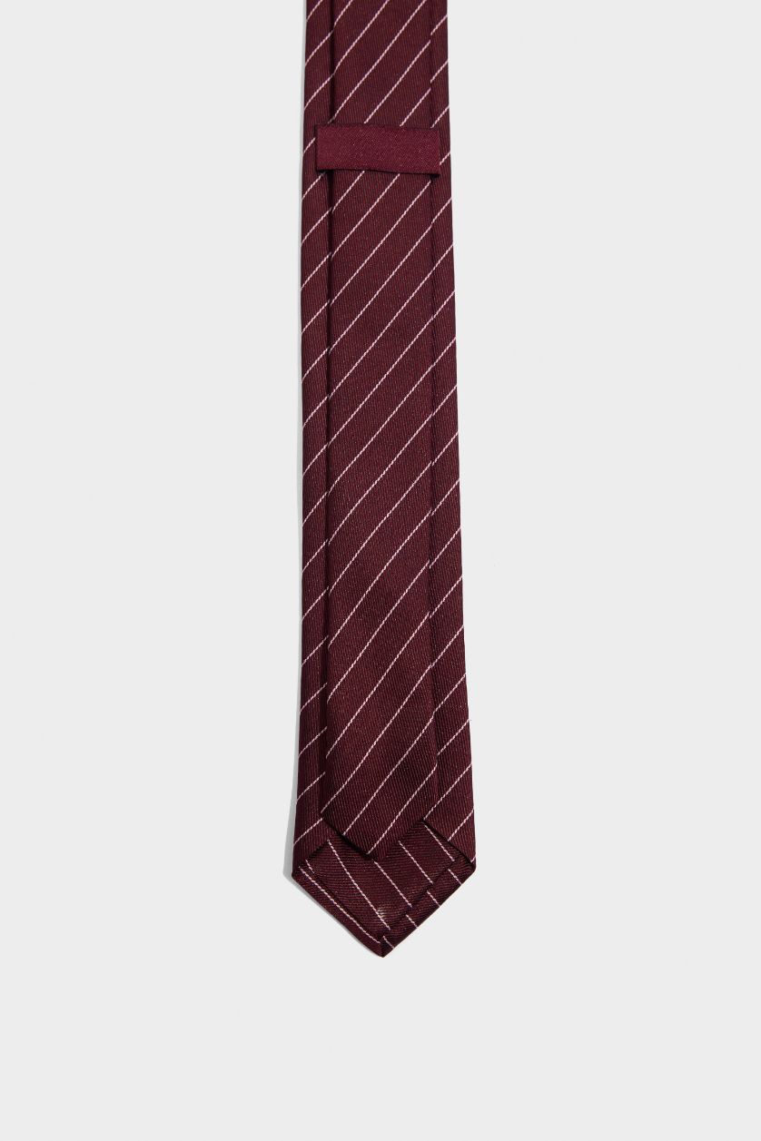 Woman Bordeaux Woman Striped Tie