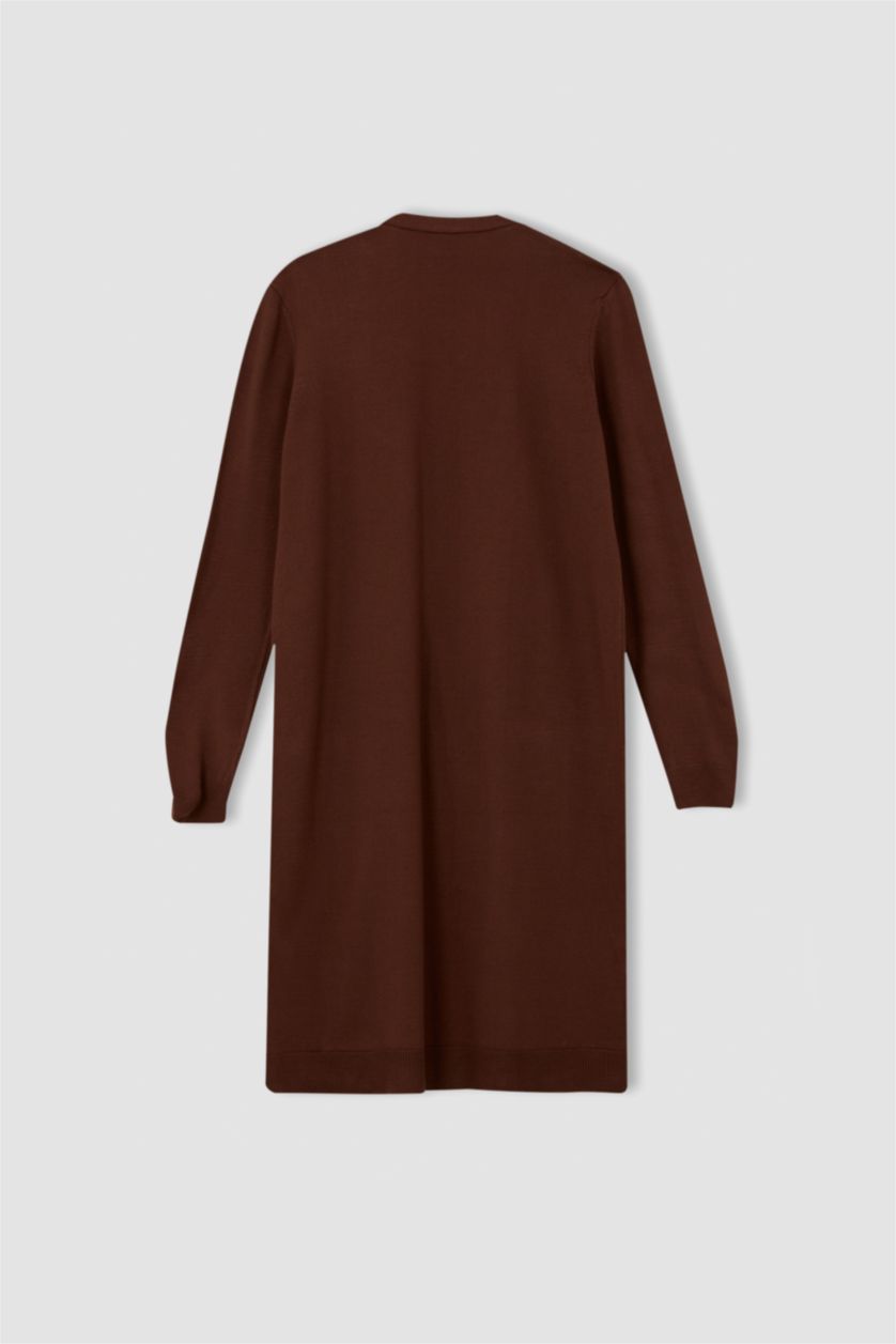 حريمي بني كارديجان قصة عادية بياقة V