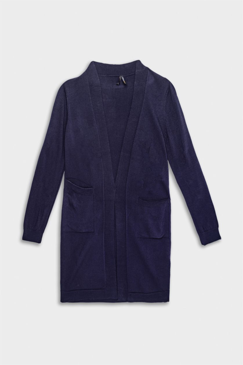 حريمي كحلي كارديجان قصة عادية بياقة V