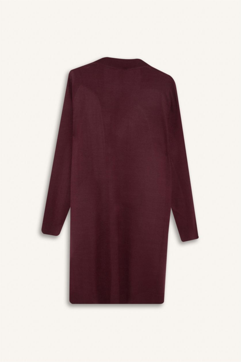 Женщины Бордовый Кардиган Regular Fit с V-образным вырезом