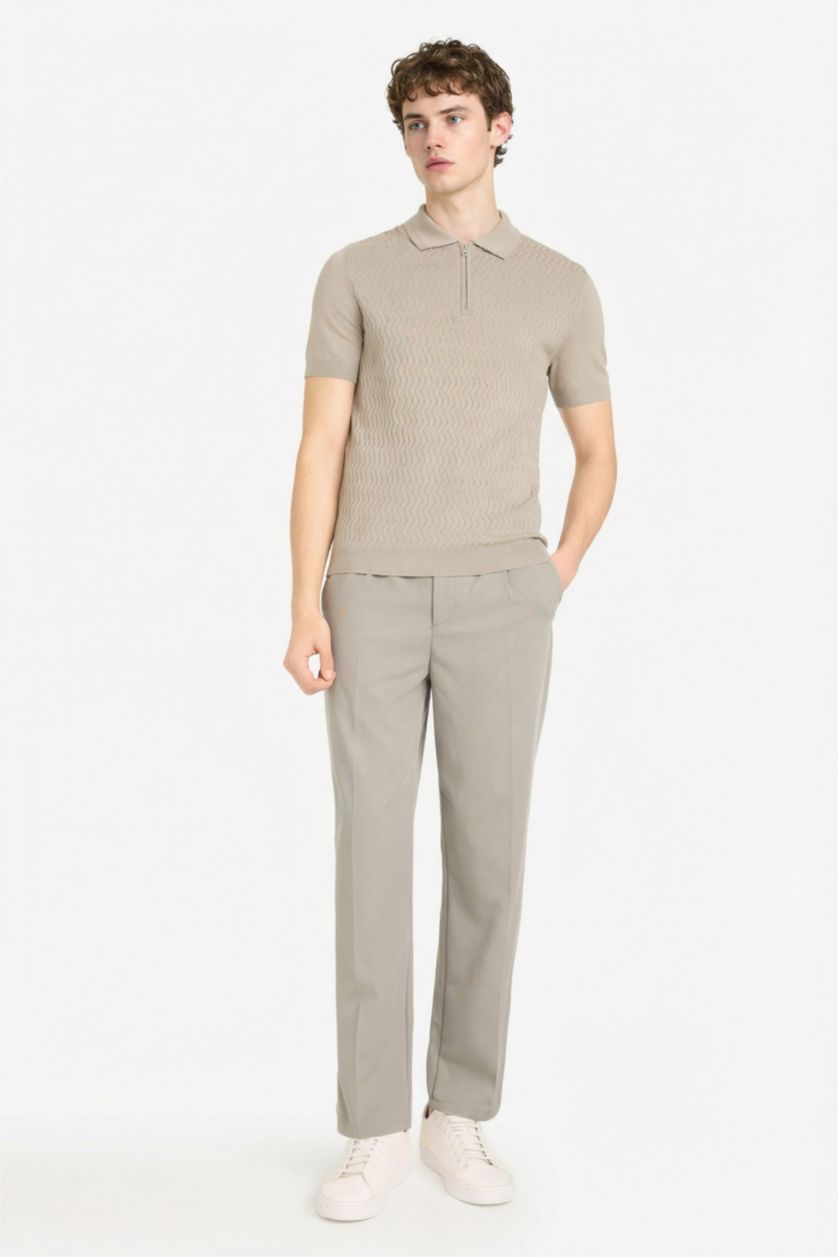 Man Khaki Man Short Sleeve Polo T-Shirt