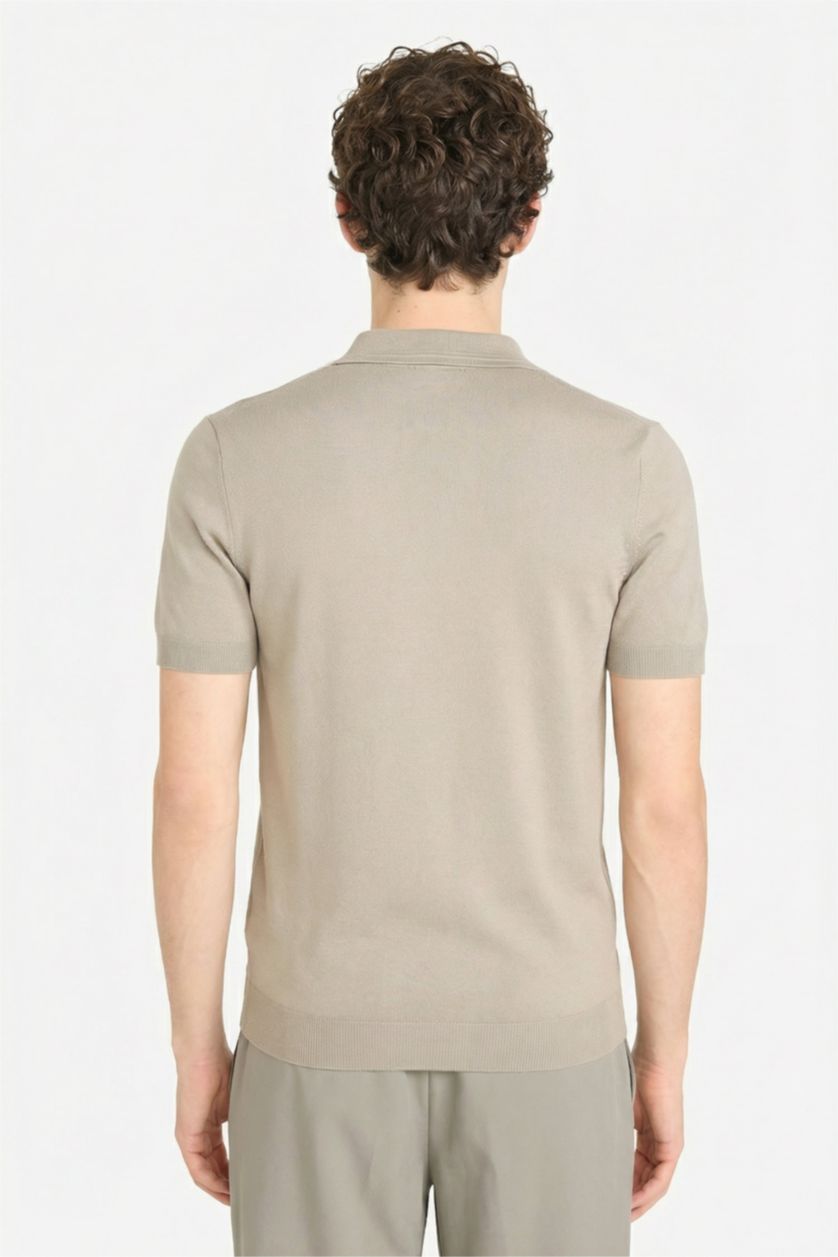 Man Khaki Man Short Sleeve Polo T-Shirt