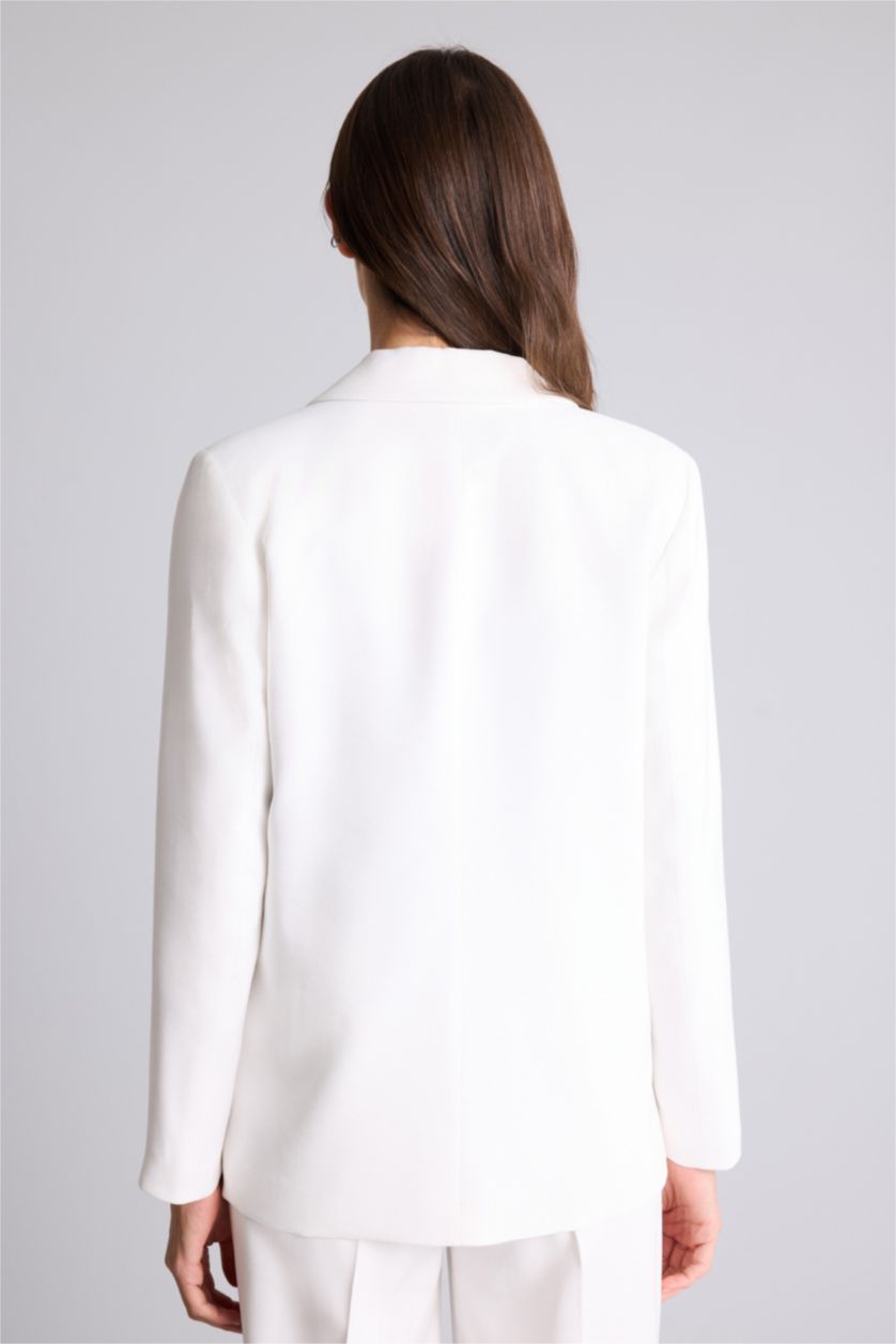 Женщины Бежевый Блейзер оверсайз из тенселя для женщин