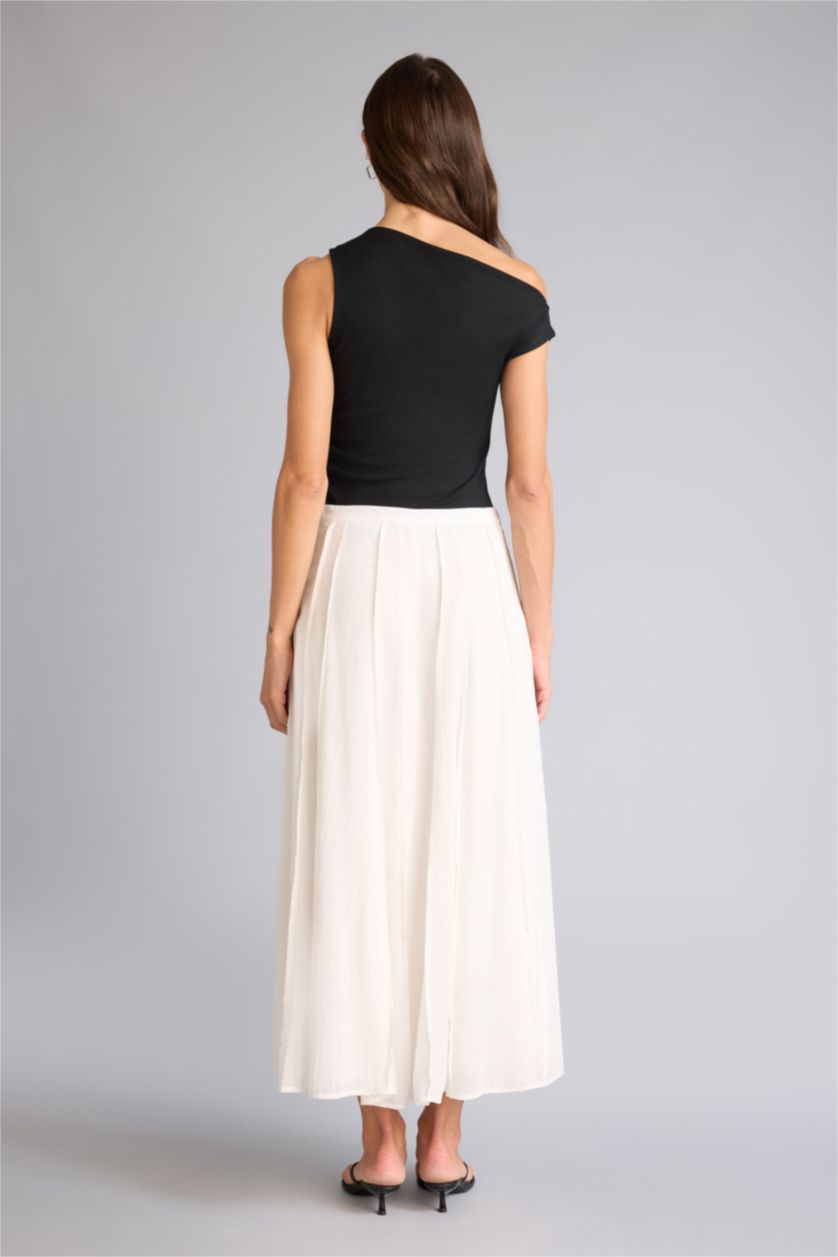 WOMAN Ecru A Cut Midi