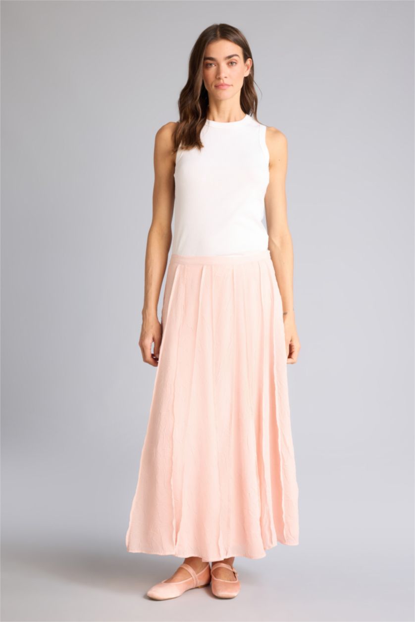 WOMAN Dark Pink A Cut Midi