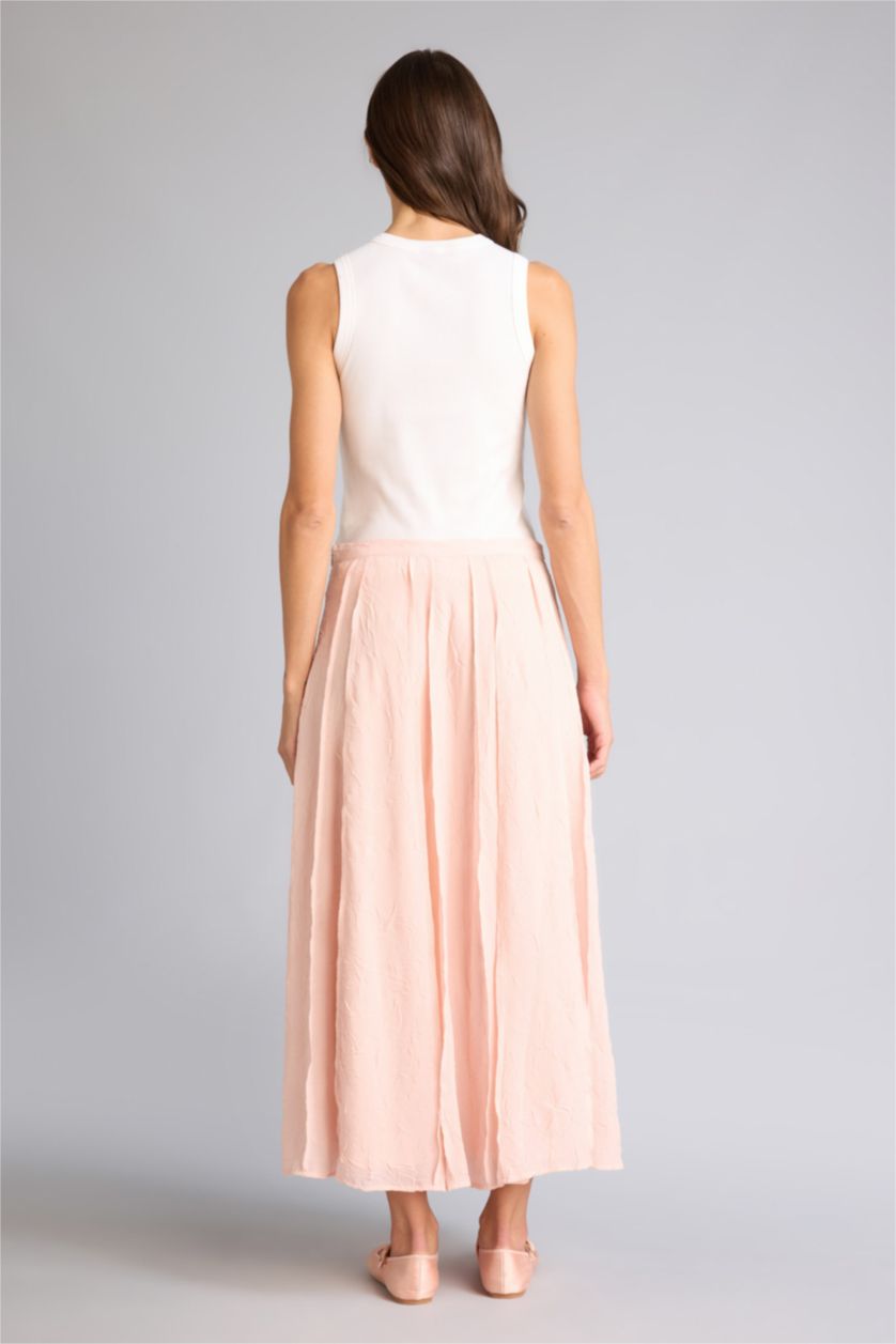 WOMAN Dark Pink A Cut Midi