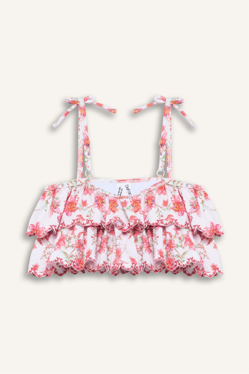 Kız Çocuk - Genç Kız Pembe Floral 2'li Bikini Kız Çocuk