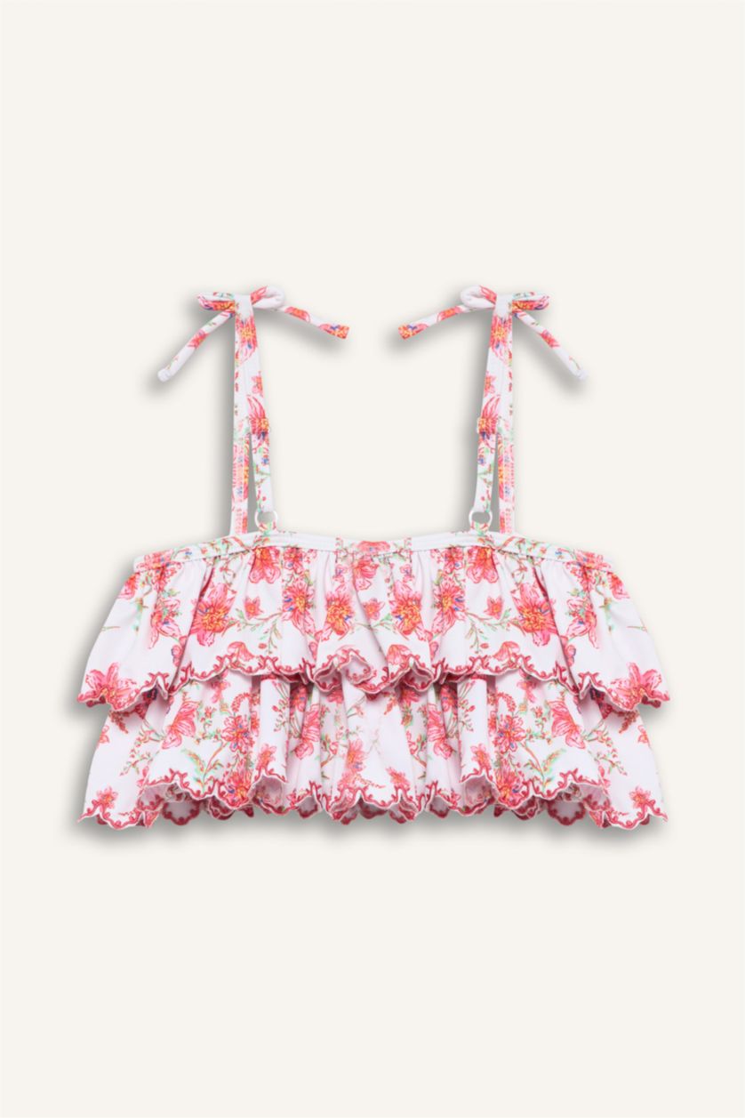 Kız Çocuk - Genç Kız Pembe Floral 2'li Bikini Kız Çocuk