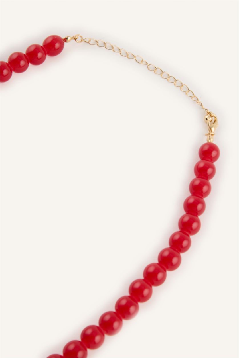 Kadın Kırmızı Kadın Kiraz Desenli Kolye