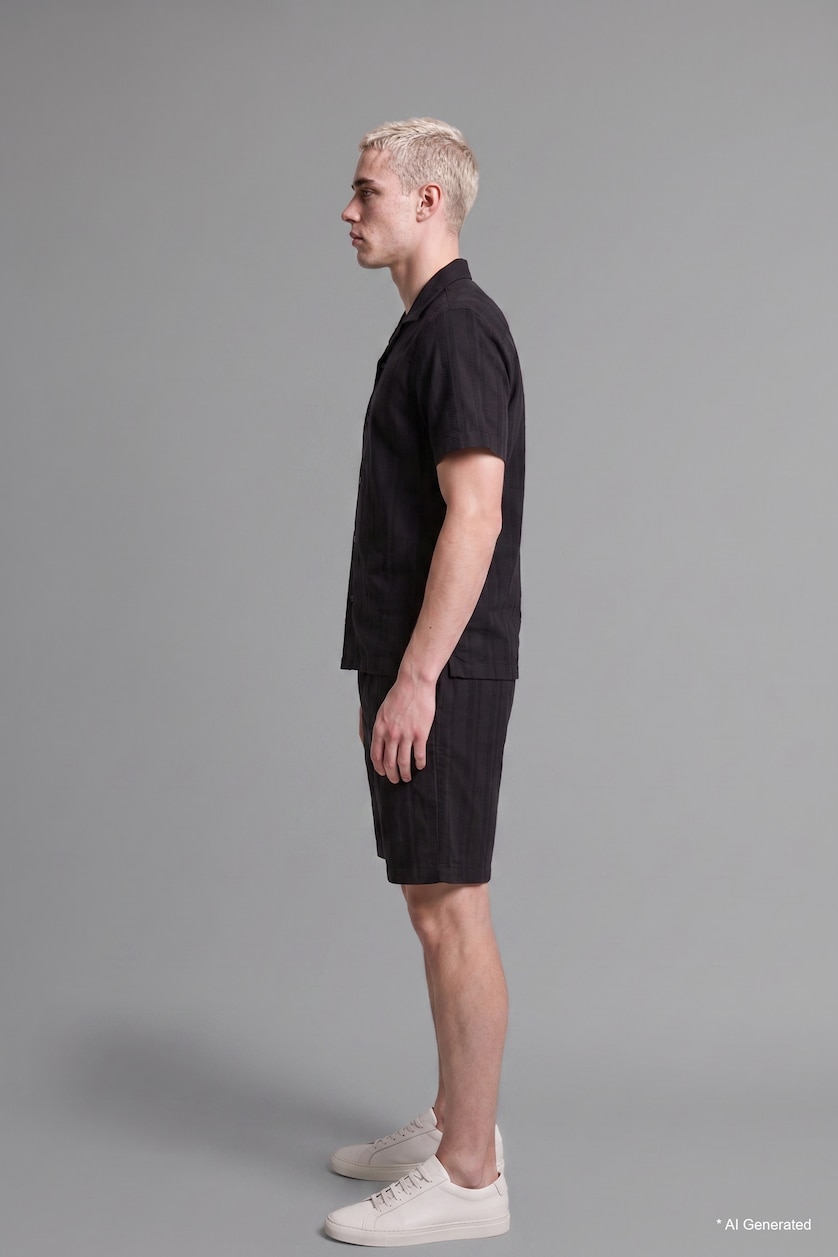 Men Black Regular Fit Shorts