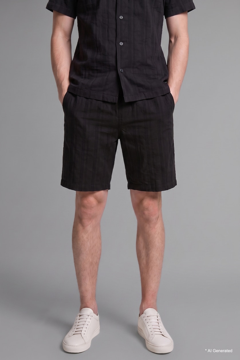 Men Black Regular Fit Shorts