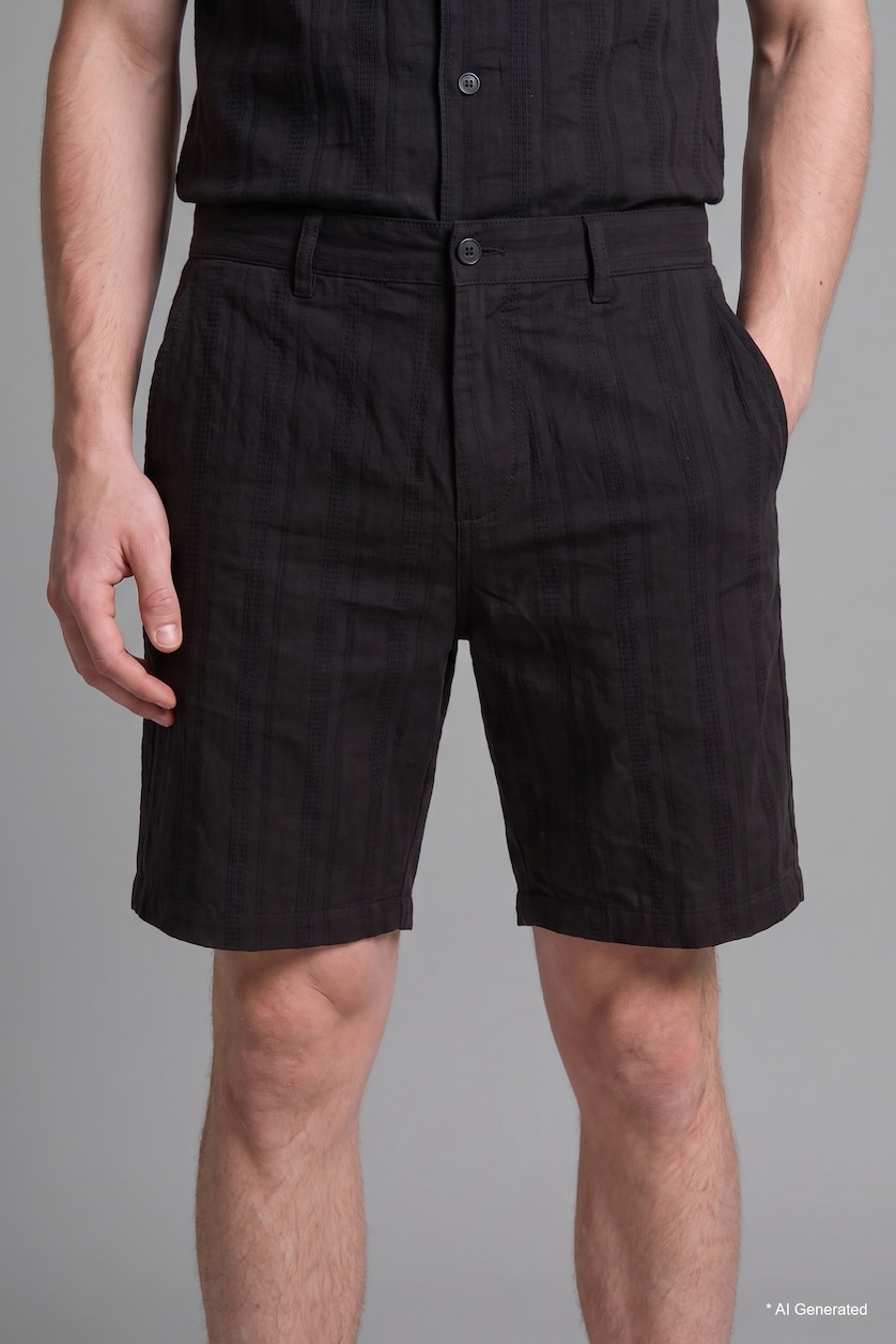 Men Black Regular Fit Shorts