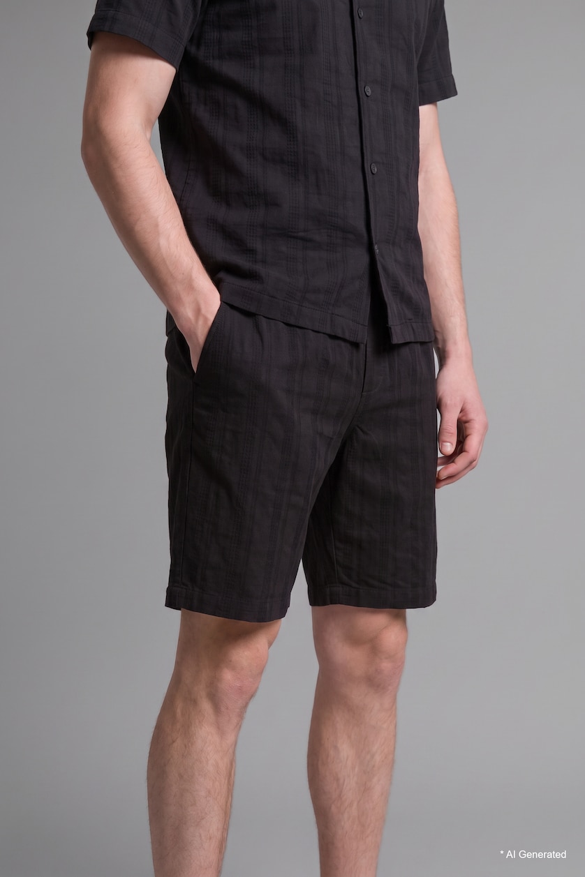 Men Black Regular Fit Shorts