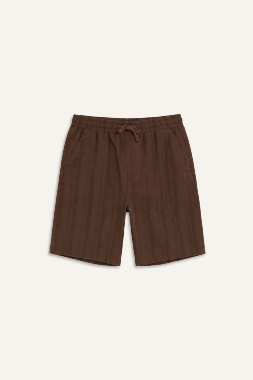 Erkek Kahve Regular Fit Bermuda Şort
