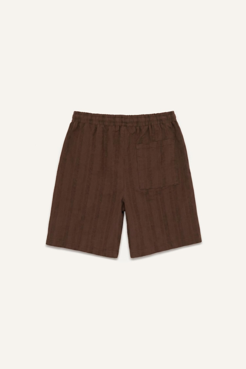 Erkek Kahve %100 Pamuk Regular Fit Bermuda Şort