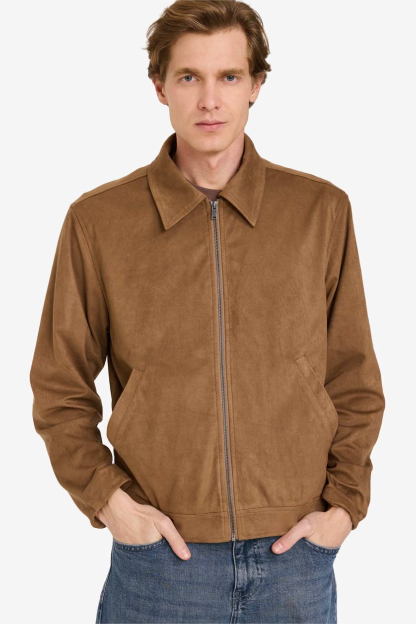 MAN Brown Regular Fit Puffer Jacket