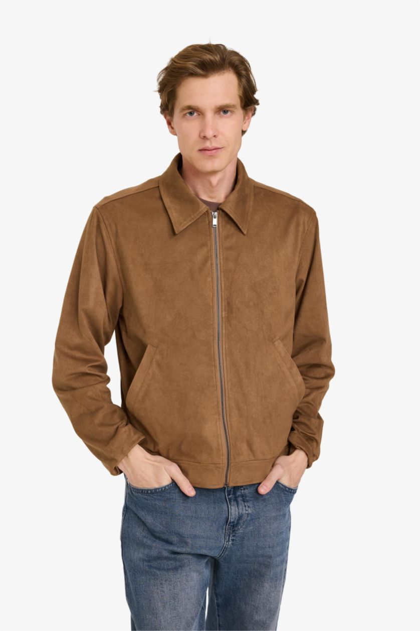 MAN Brown Regular Fit Puffer Jacket