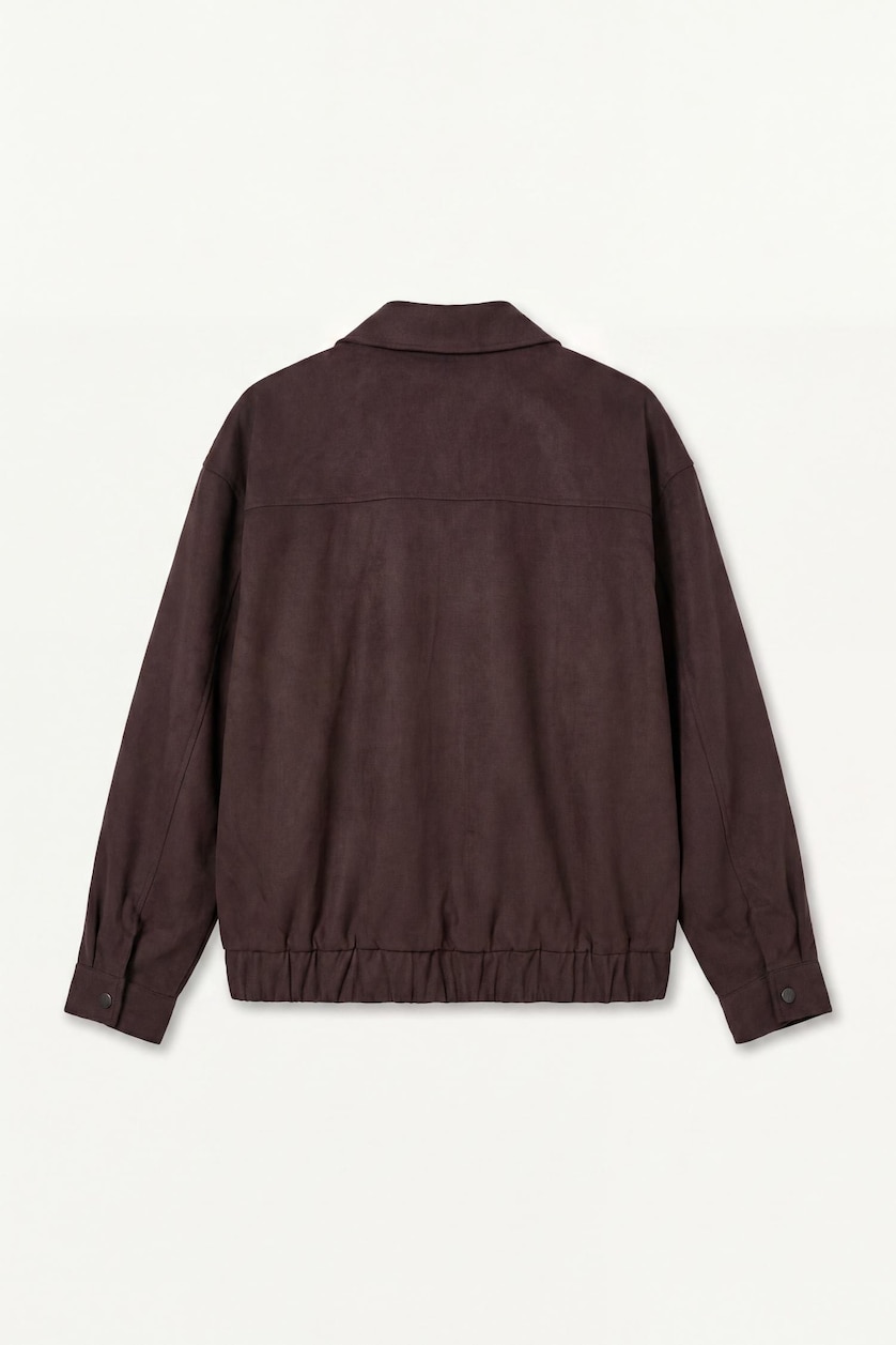 Erkek Kahve Overshirt Fit Suni Süet Ceket