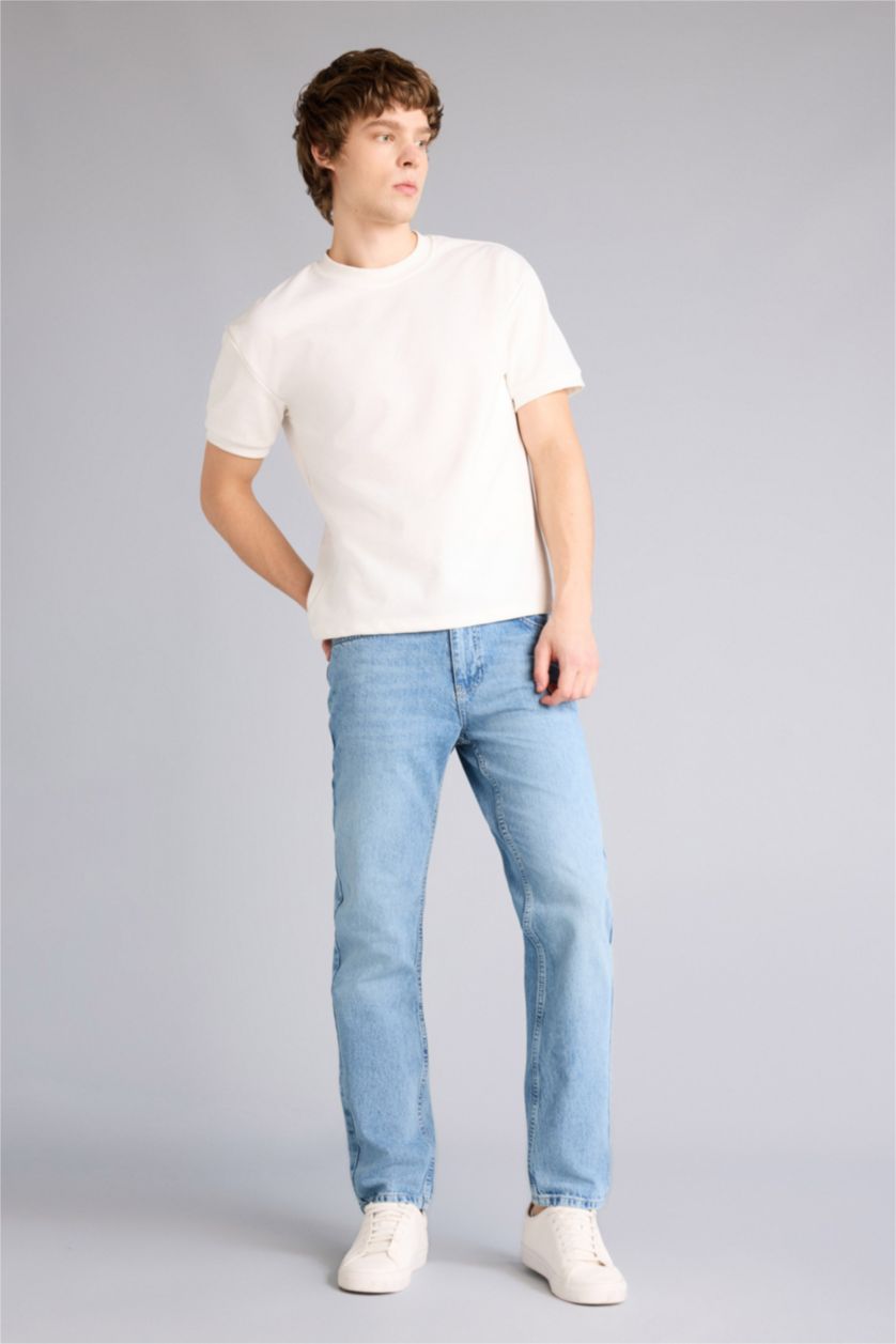 Erkek Açık Mavi Tapered Fıt Pantolon