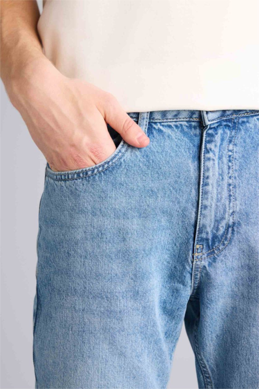 Erkek Açık Mavi Tapered Fıt Pantolon