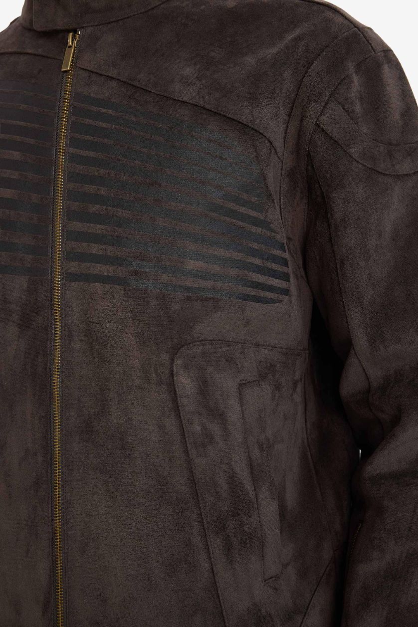 MAN Anthracite Boxy Fit Faux Leather Jacket