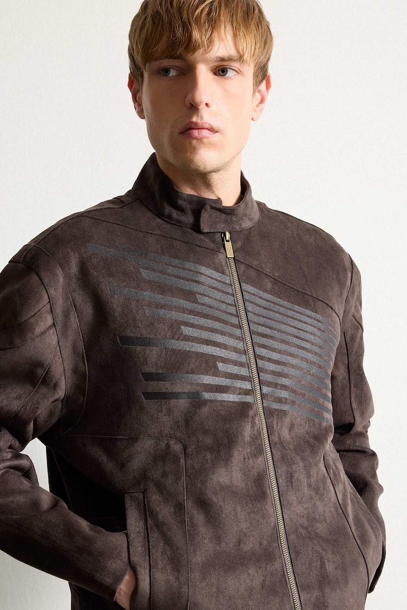HOMME Anthracite Veste Coupe boxy à fermeture éclair