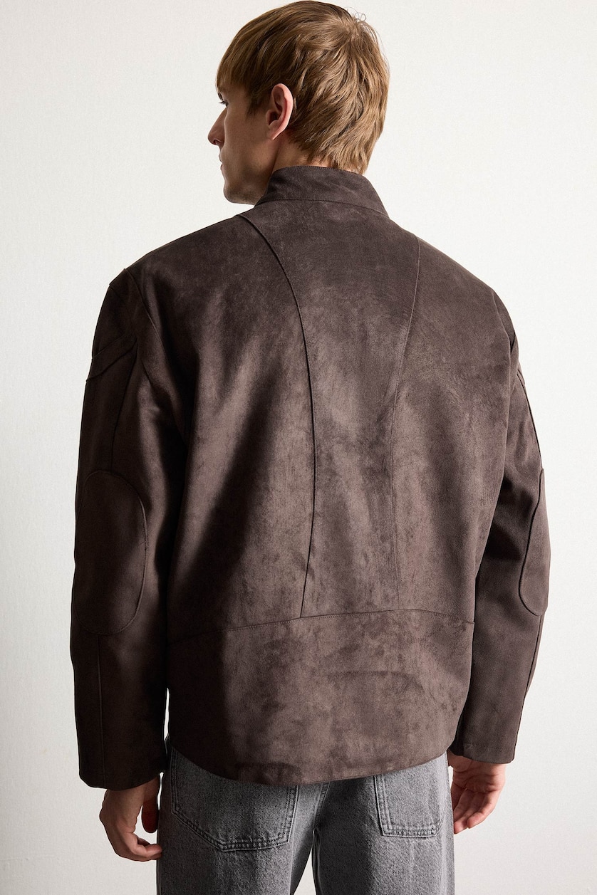 HOMME Anthracite Veste Coupe boxy à fermeture éclair