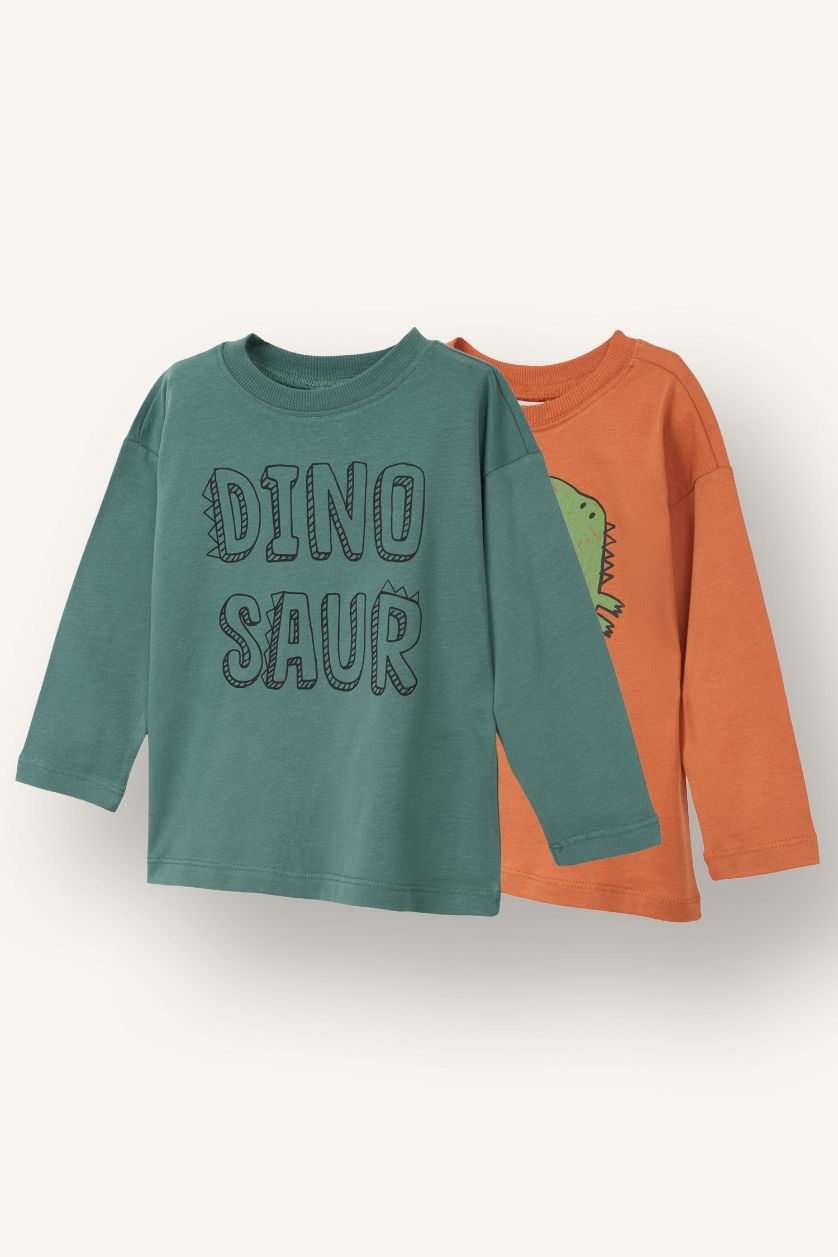 BABY BOY Camel Baby Boy 2 Piece Dinosaur Print T-Shirt