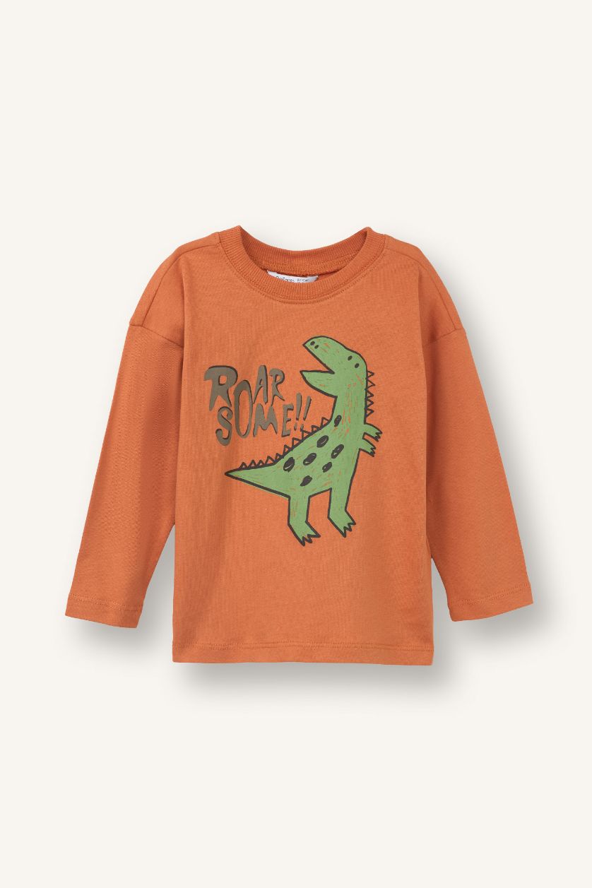BABY BOY Camel Baby Boy 2 Piece Dinosaur Print T-Shirt
