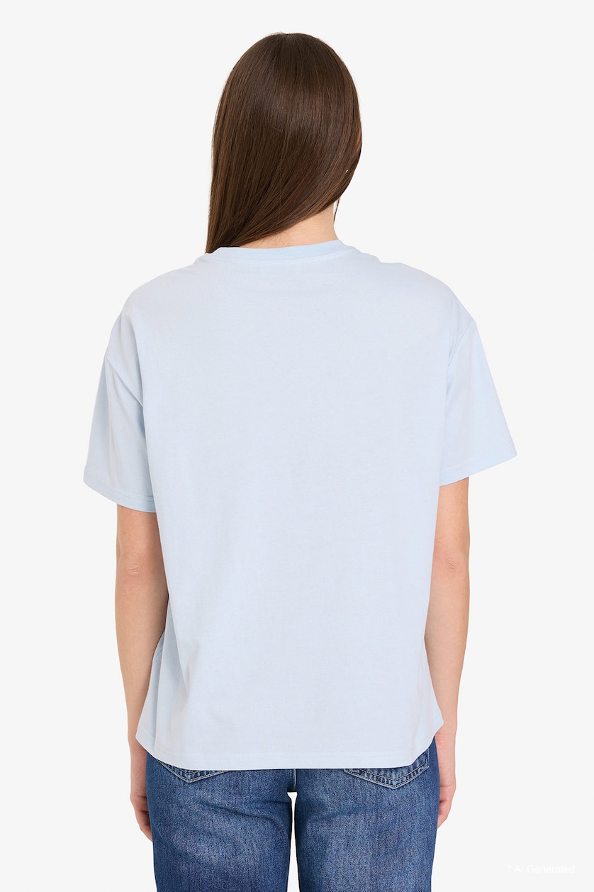 Women Light Blue Oversize Printed T-shirt
