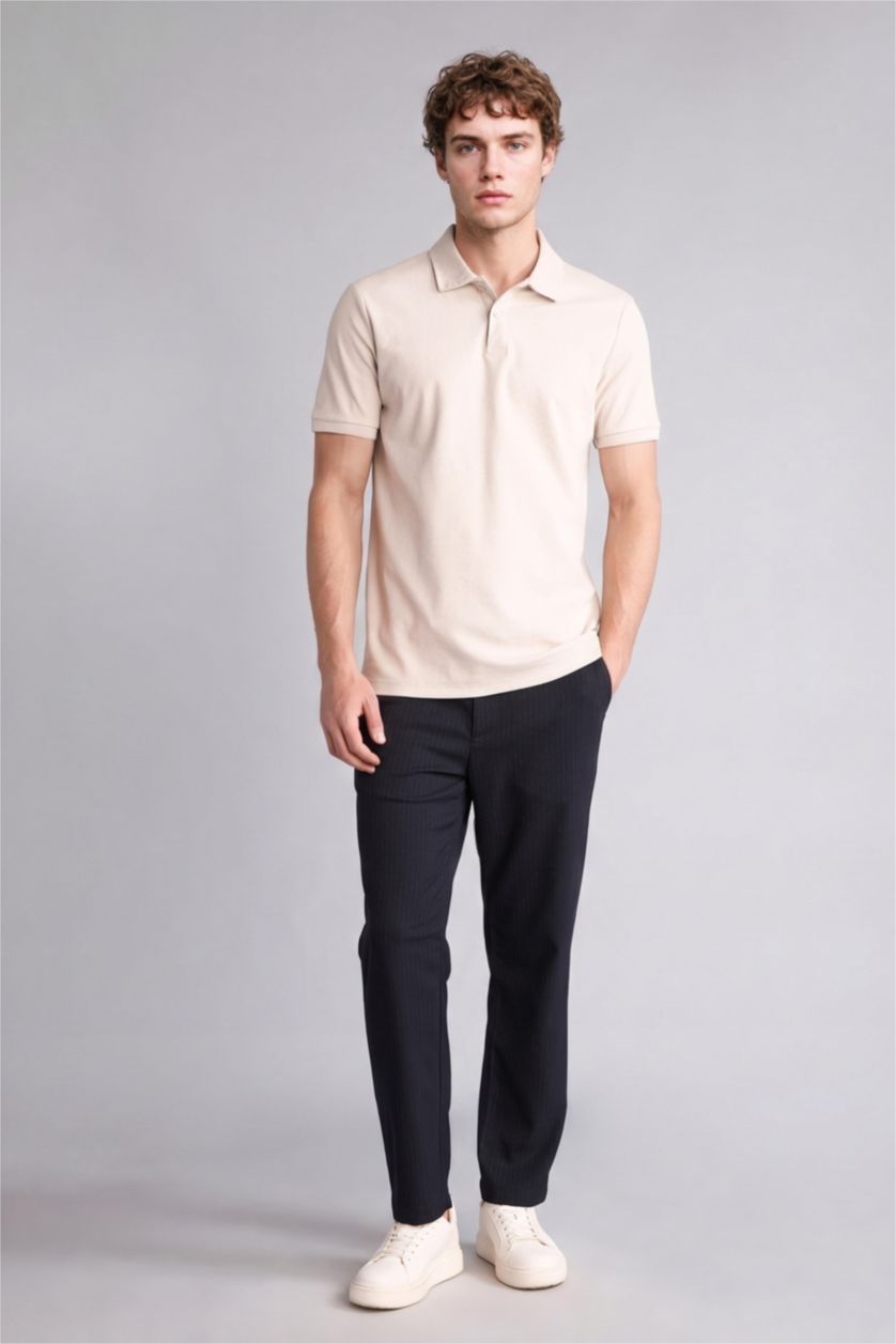 Erkek Taş Regular Fit Kısa kollu Polo Tişört