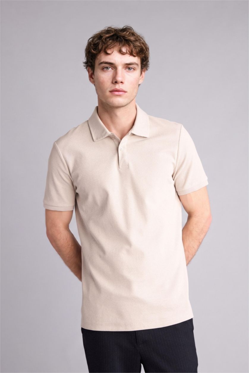 Erkek Taş Regular Fit Kısa kollu Polo Tişört