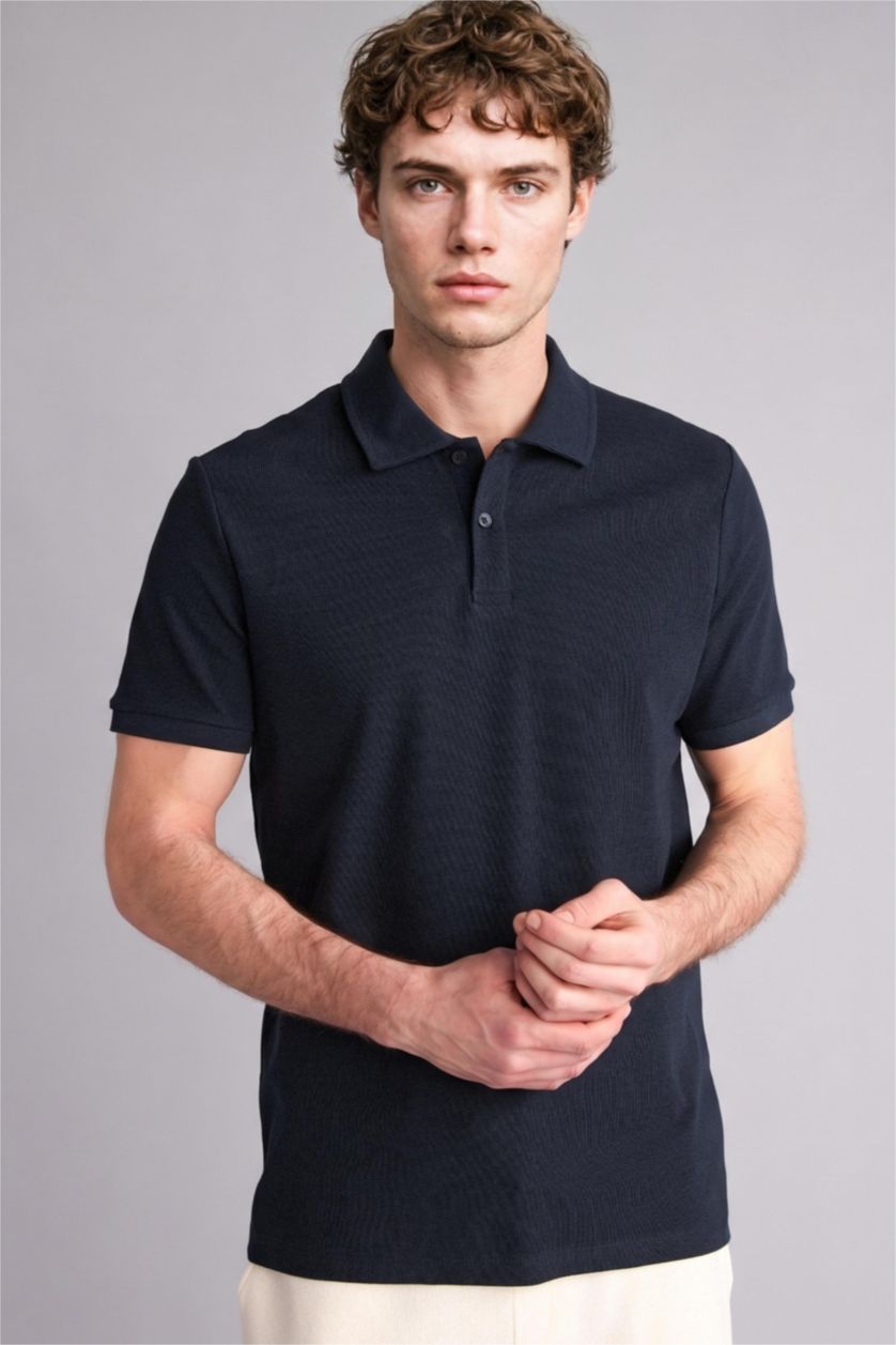 MAN NAVY Regular Fit Short Sleeve Polo T-Shirt