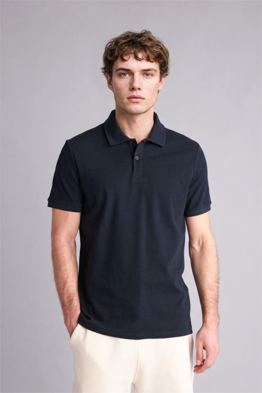 MAN NAVY Regular Fit Short Sleeve Polo T-Shirt