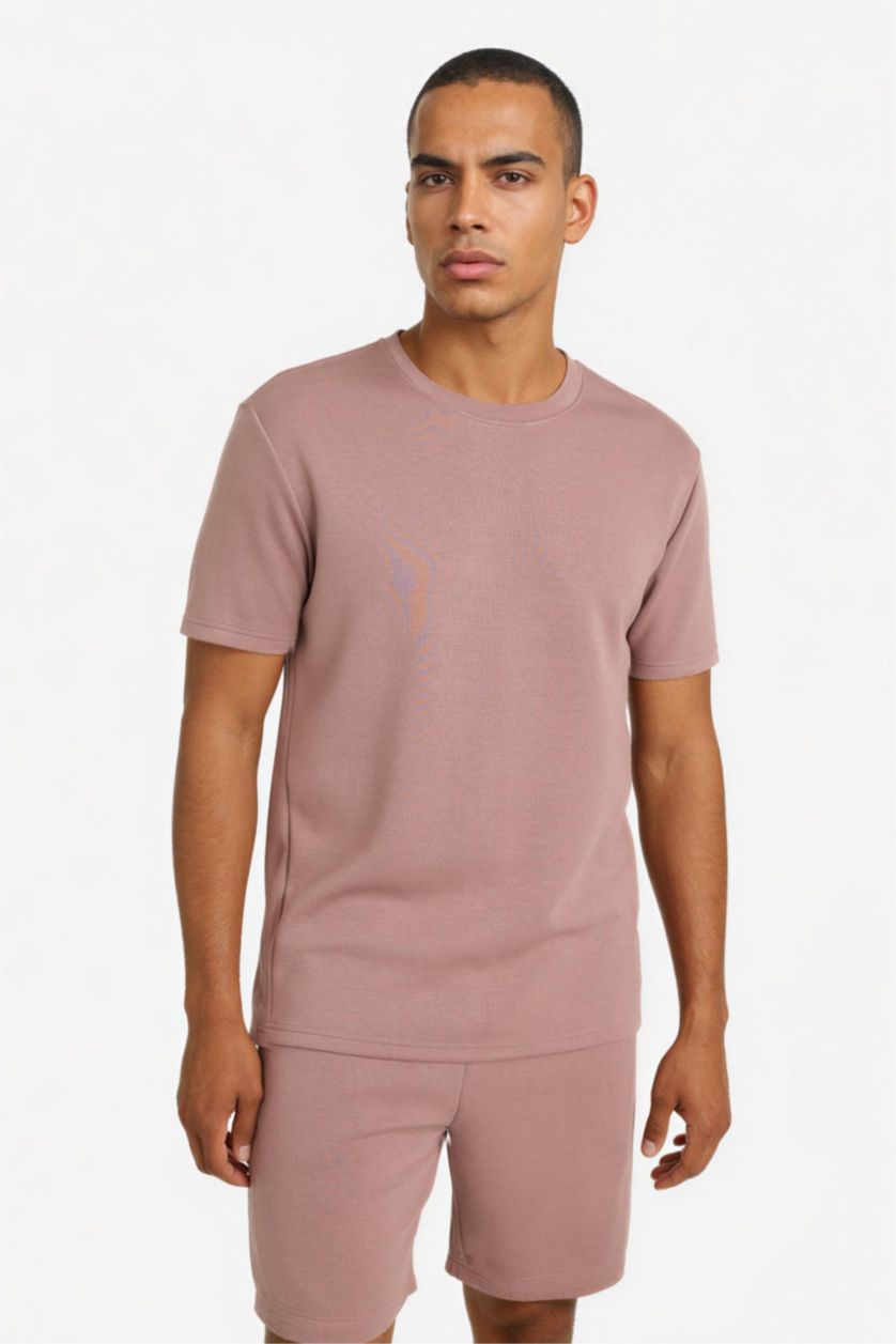 Men Light Brown Standard Fit Short Sleeve T-Shirt