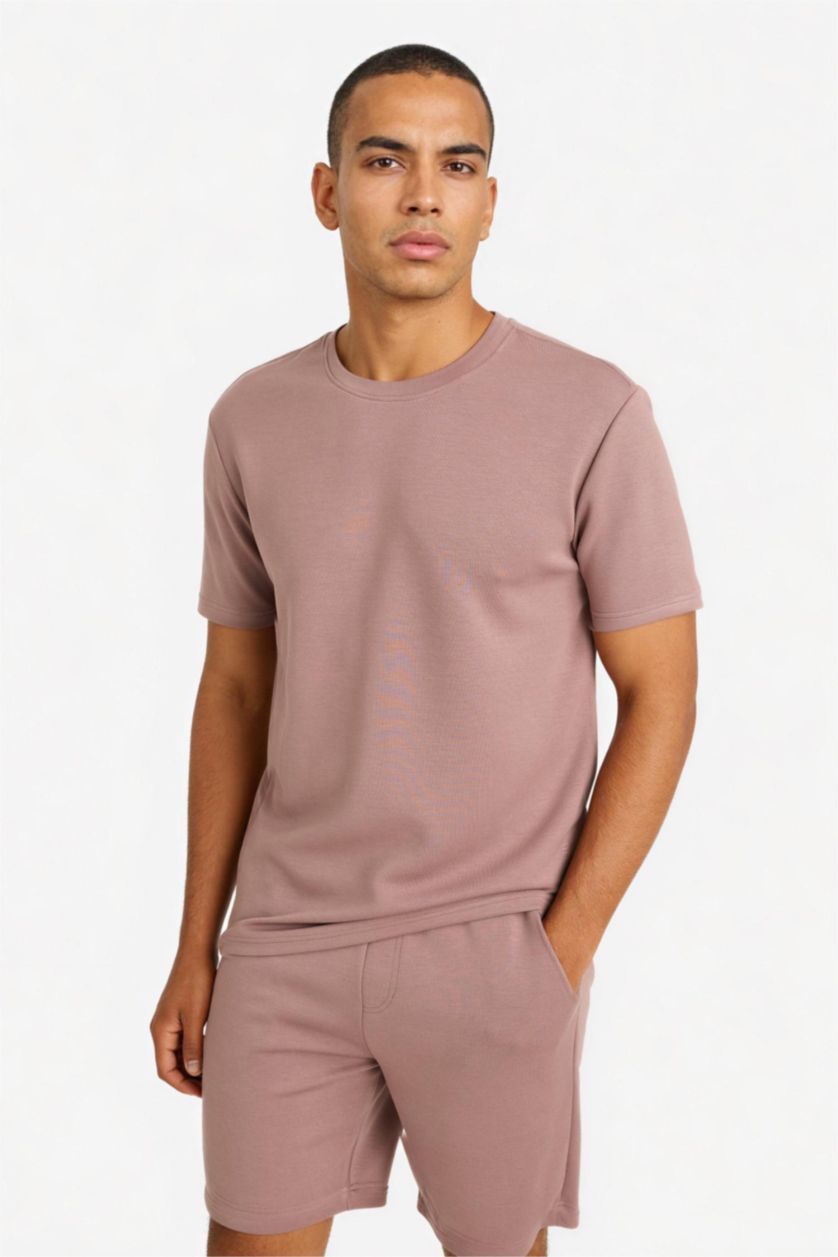 Men Light Brown Standard Fit Short Sleeve T-Shirt