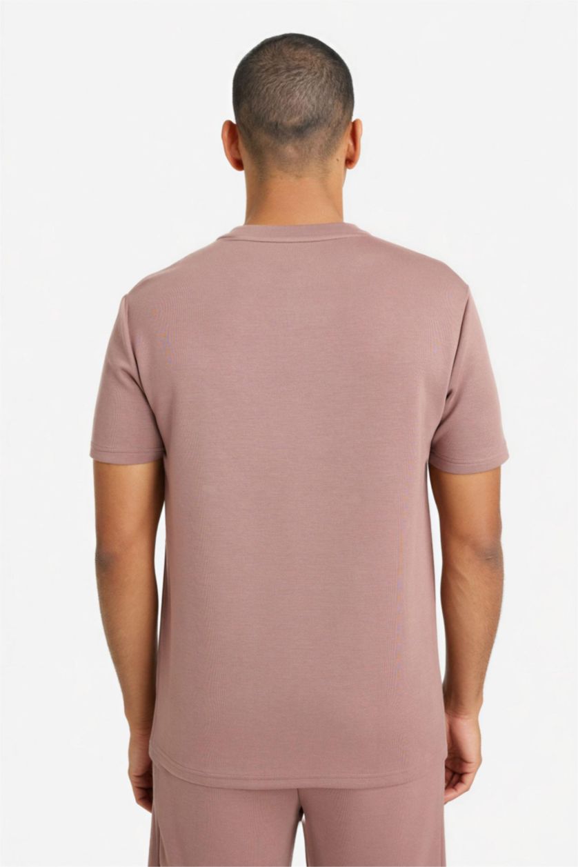 Men Light Brown Standard Fit Short Sleeve T-Shirt